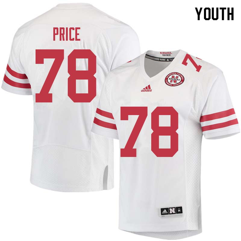 Youth #78 Givens Price Nebraska Cornhuskers College Football Jerseys Sale-White